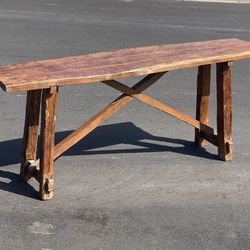 Vintage Antique Rustic Teak Wood Console Table