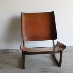 1960s Hans Juergens Deco House Walnut Sled Lounge Chair