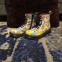 Girls Floral Doc Martens