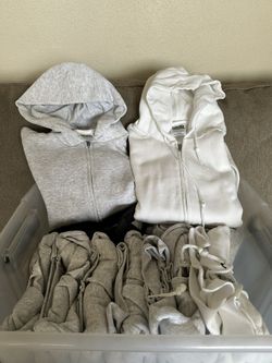 New Zipper Hoodies White & Ash
