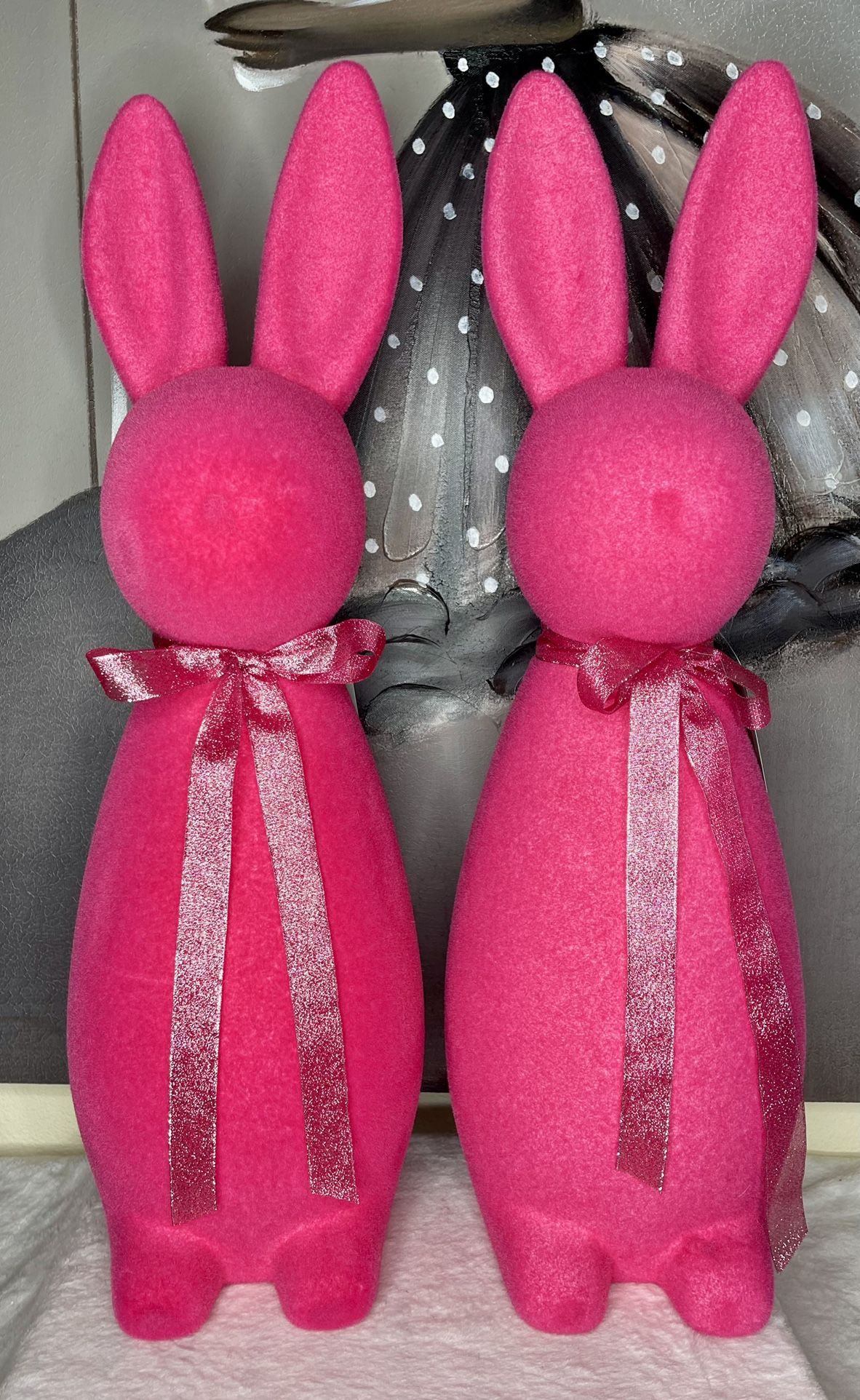 Jumbo Pink Bunnies 24 And 27 Inch Tall