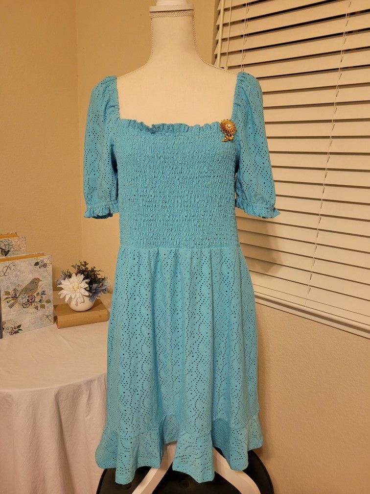 Michael Kors Turquoise Eyelet Dress Size XL