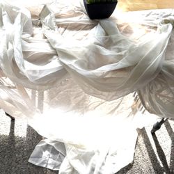 3 White Panel Curtains 