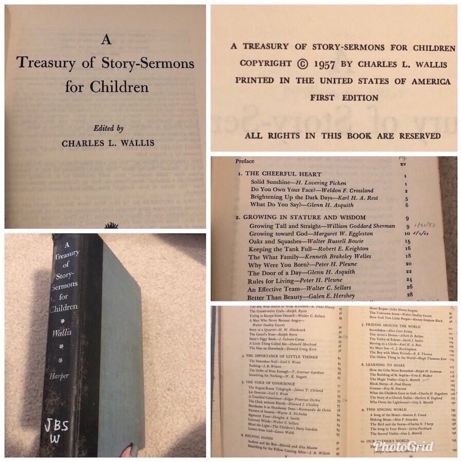 1957 Book of Story Sermons for Children