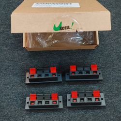 4-Way Jack Socket Spring Push Release Connector Speaker Terminal Block