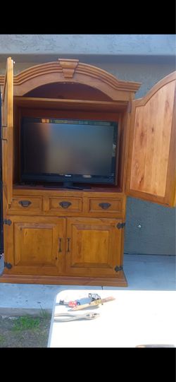 wooden TV armoire