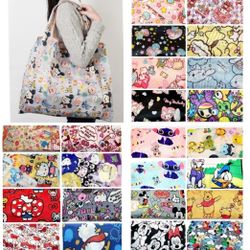 LARGE ECO REUSEABLE SHOPPING  BAGS POOH HELLO KITTY MELODY SNOOPY STITCH MORE