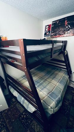 Dark Wood Twin Bunk Bed Frame