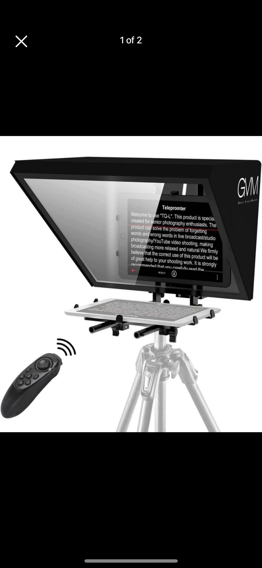 GVM Teleprompter for 12.9” ipad with tripod included
