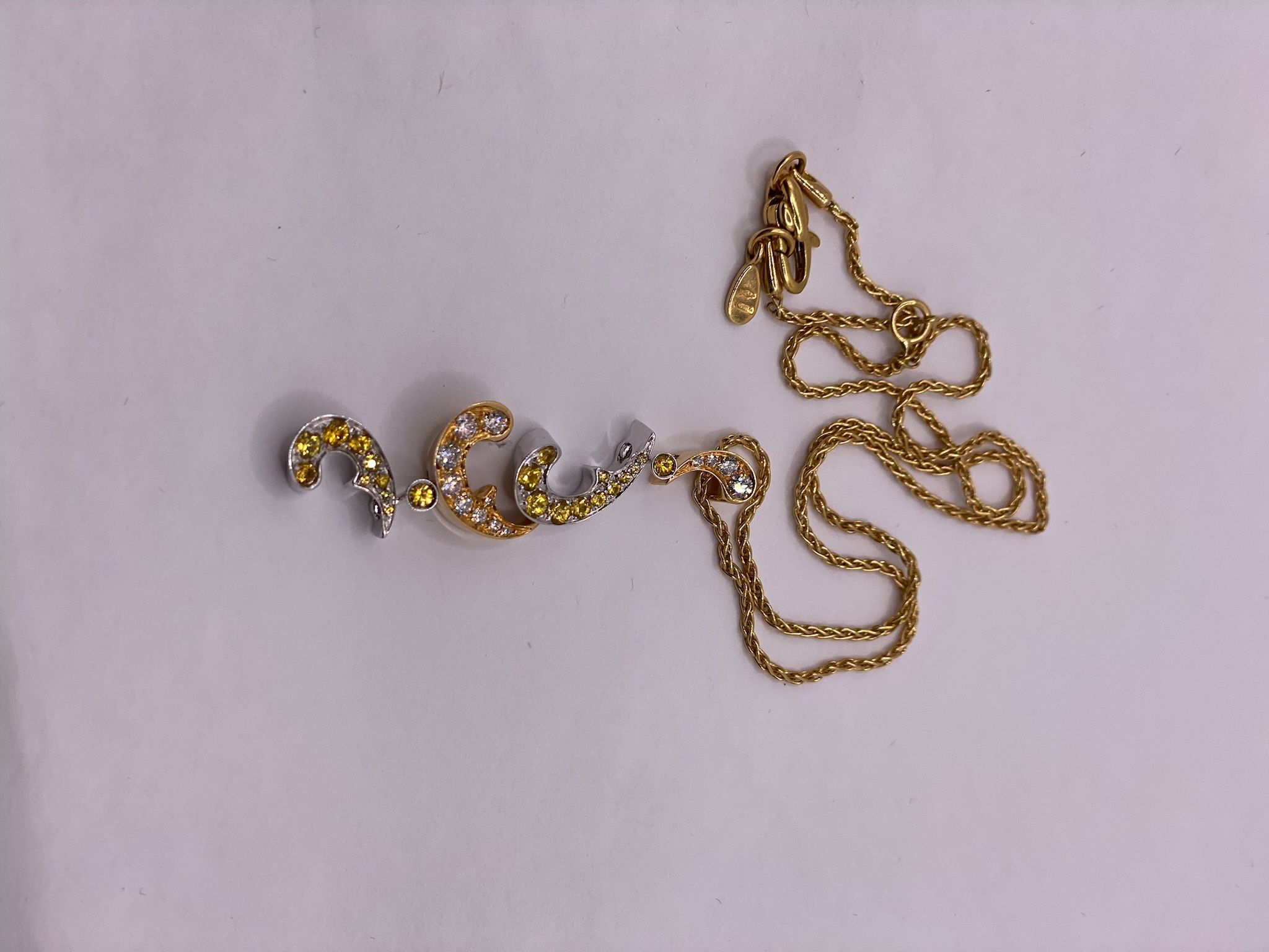 18K Yellow Gold Diamond Necklace – 0.53ct