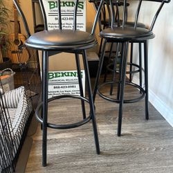 Set Of Four (4) Black Bar Stool Chairs 