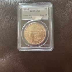 1881 S Morgan Dollar PCGS MS 66