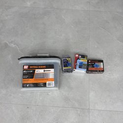 Various screws and staples