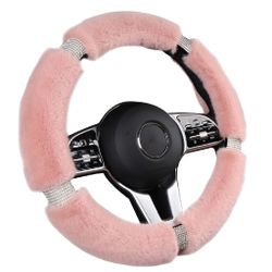 Pink Furry ✨ Steering Wheel Cover New 
