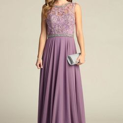 Beautiful Long Lavender Evening Gown Prom Dress 