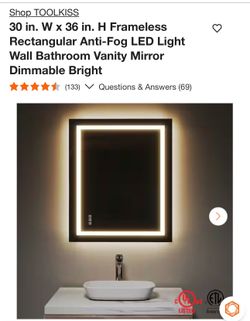 Toolkiss 30x36 LED Bathroom Mirror