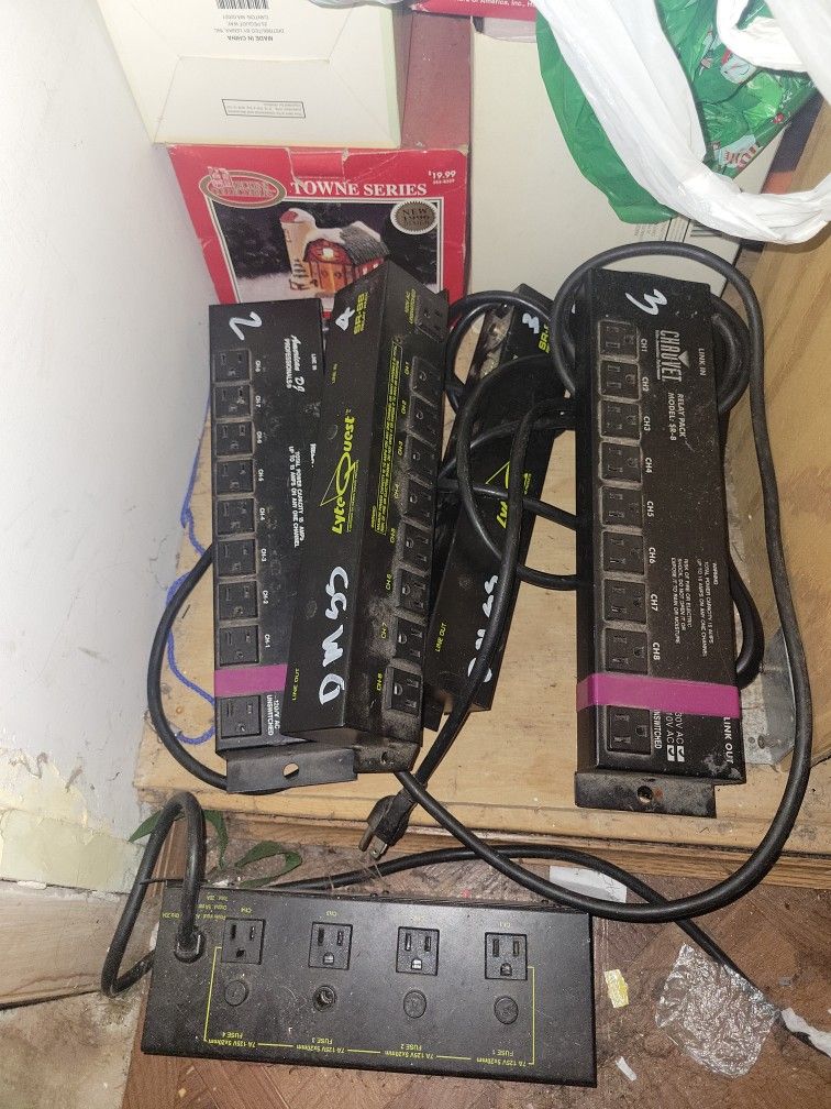 Multiple  8 Channel Relay Packs Multiple Brands. And Dmx-35 4 Channel Dimmer Pack