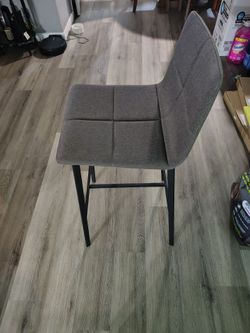 Gray Fabric Counter Height Bar Stool