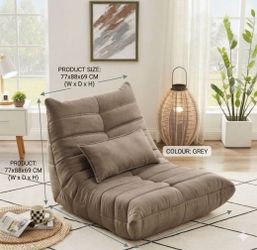 Soft Suede Lounge Chair Lazy Floor Sofa Accent Bean Bag Couch for Living Room Chair