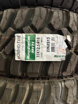 Kumho MT. 33x1250-18. Llantas nuevas