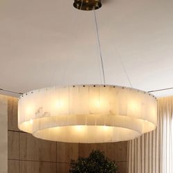 BRAND NEW IN BOX 2 Tier Alabaster Chandelier ////////////////////////////