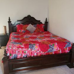 Kind Size Bed Frame and  Mattress