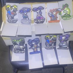 Different figure stickers are old machine ones. I've had them for 10 years and they're in perfect condition. I'm asking for $25 for all of them.