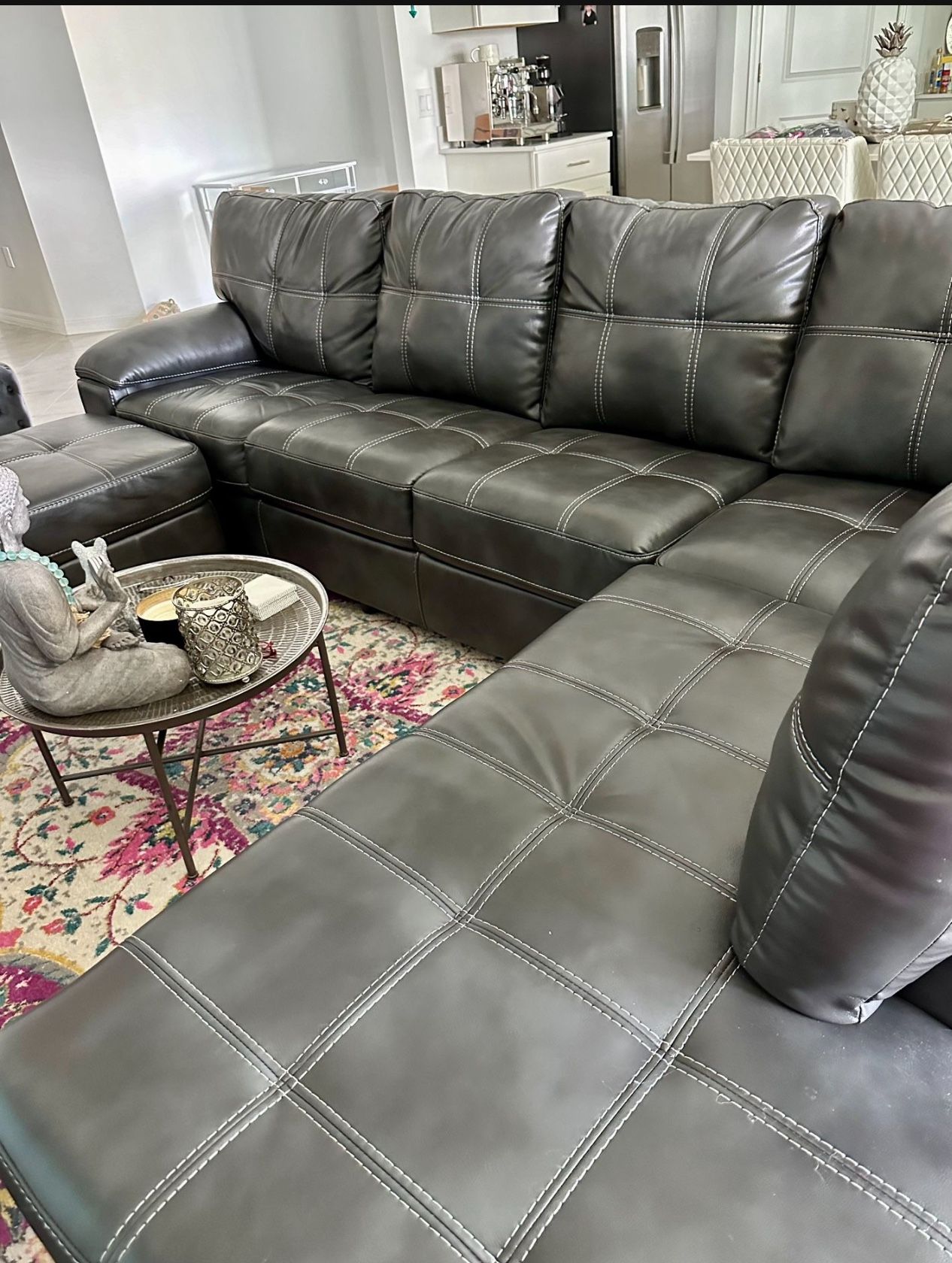 Gray Couch Sectional With Chaise And Ottoman
