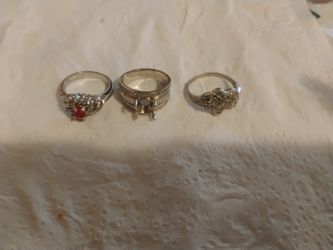 3 Silver Plated Rings 3$totalprice 