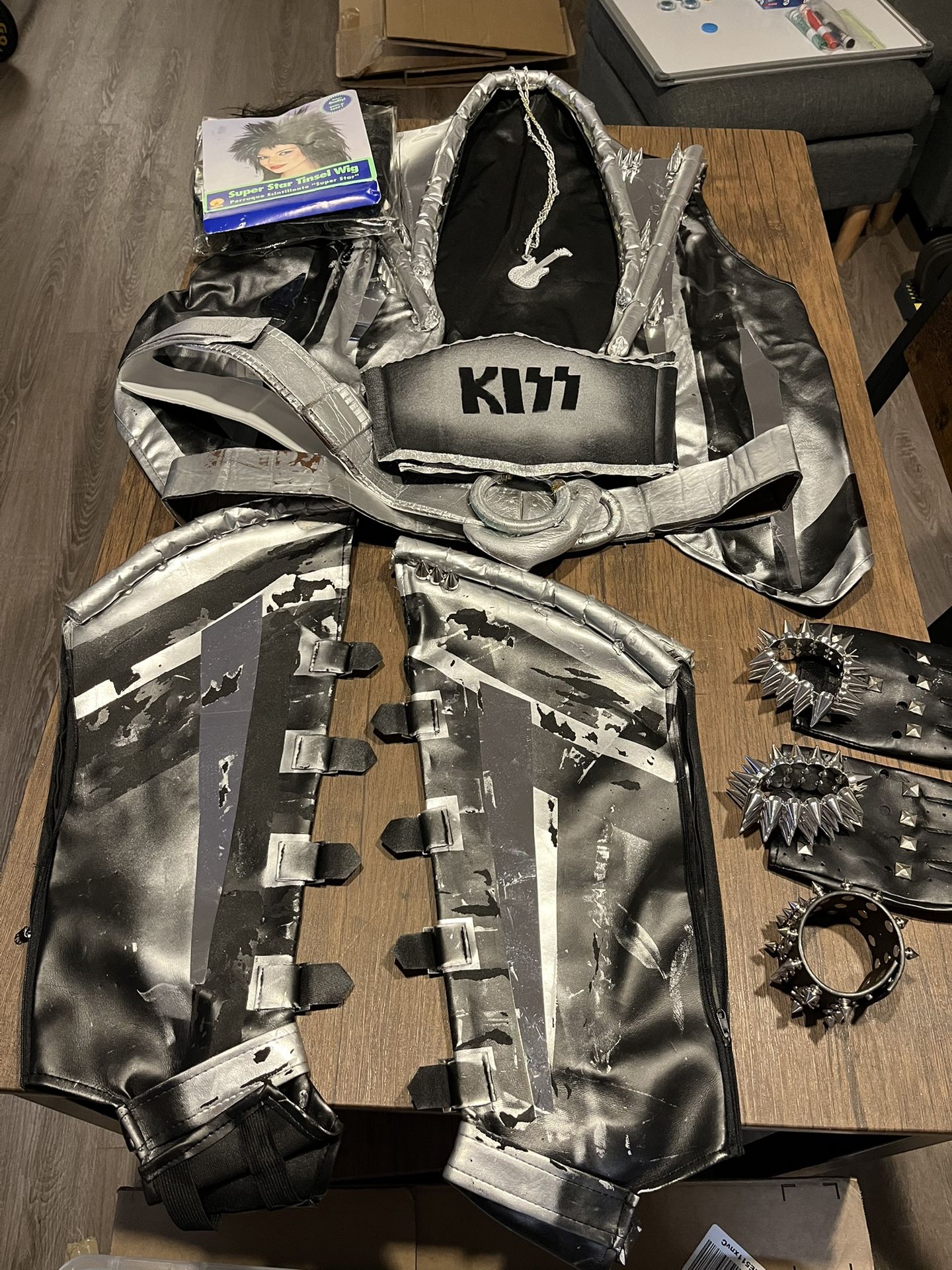 KISS Halloween Costume With Wig And Accessories For Mens Medium