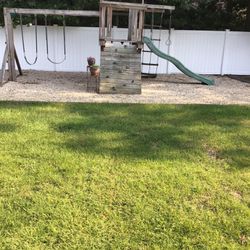 Slide, Swings ,Tire Swing & Rock Wall  Restoration  / Rebuild Project 