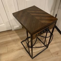 Couch Side Table W/ USB Plugs