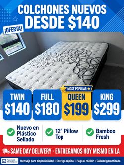 New 12-Inch Pillow Top Mattress – Multiple Sizes