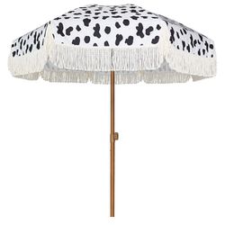 Ammsun 7ft Patio Umbrella Outdoor Tassel Cow Polka Dots