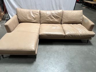 Egoitaliano Italian Leather Chaise Sectional Sofa – Made in Italy