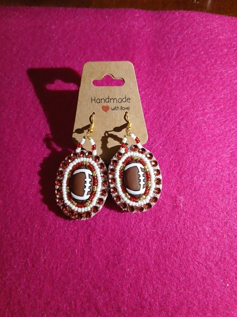 Handmade Beaded 49ers Earrings