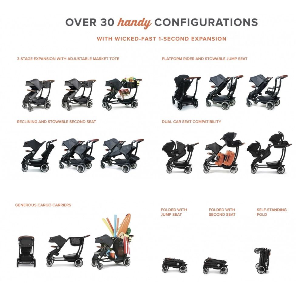 AUSTLEN ENTOURAGE DOUBLE STROLLER BUNDLE INCLUDING NUNA CAR SEAT