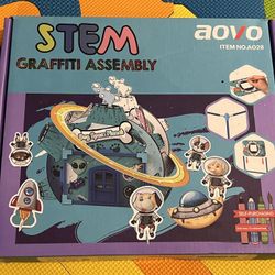 aovo Dollhouse Kit DIY Miniature Model House with Space Planet Accessories Dogs Colored Pencil Home Decor Birthday Gifts for Toddlers Kids Boys Girls