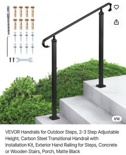 Iron  Handrails for Outdoor Steps, 2-3 Step