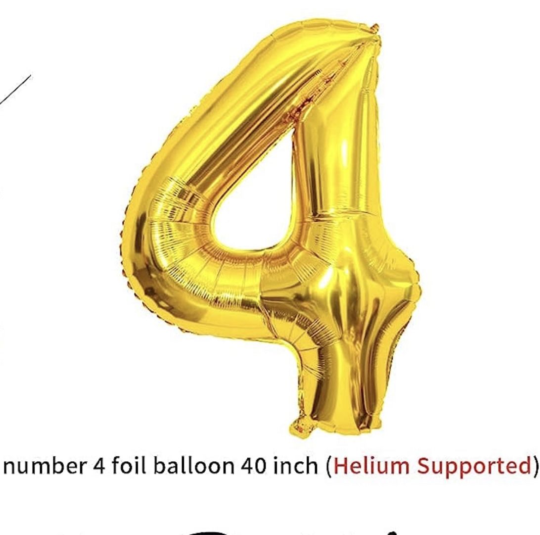 Number 4 Foil Balloon 40 Inch (Helium Supported) 