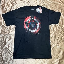 New Marvel Captain America Shield graphic t-shirt Adult MEDIUM black crewneck te