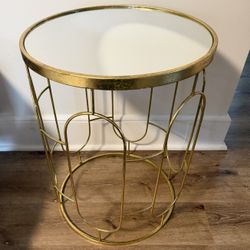 ✨ Gold Metal & Glass Accent Table