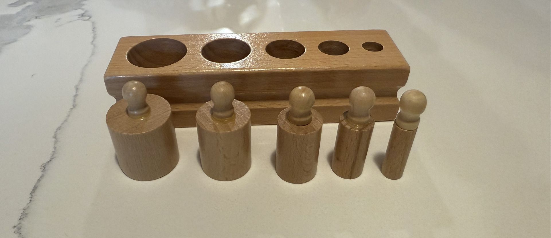 Montessori Cylinder Blocks - Set of 4 for Visual Discrimination of Size