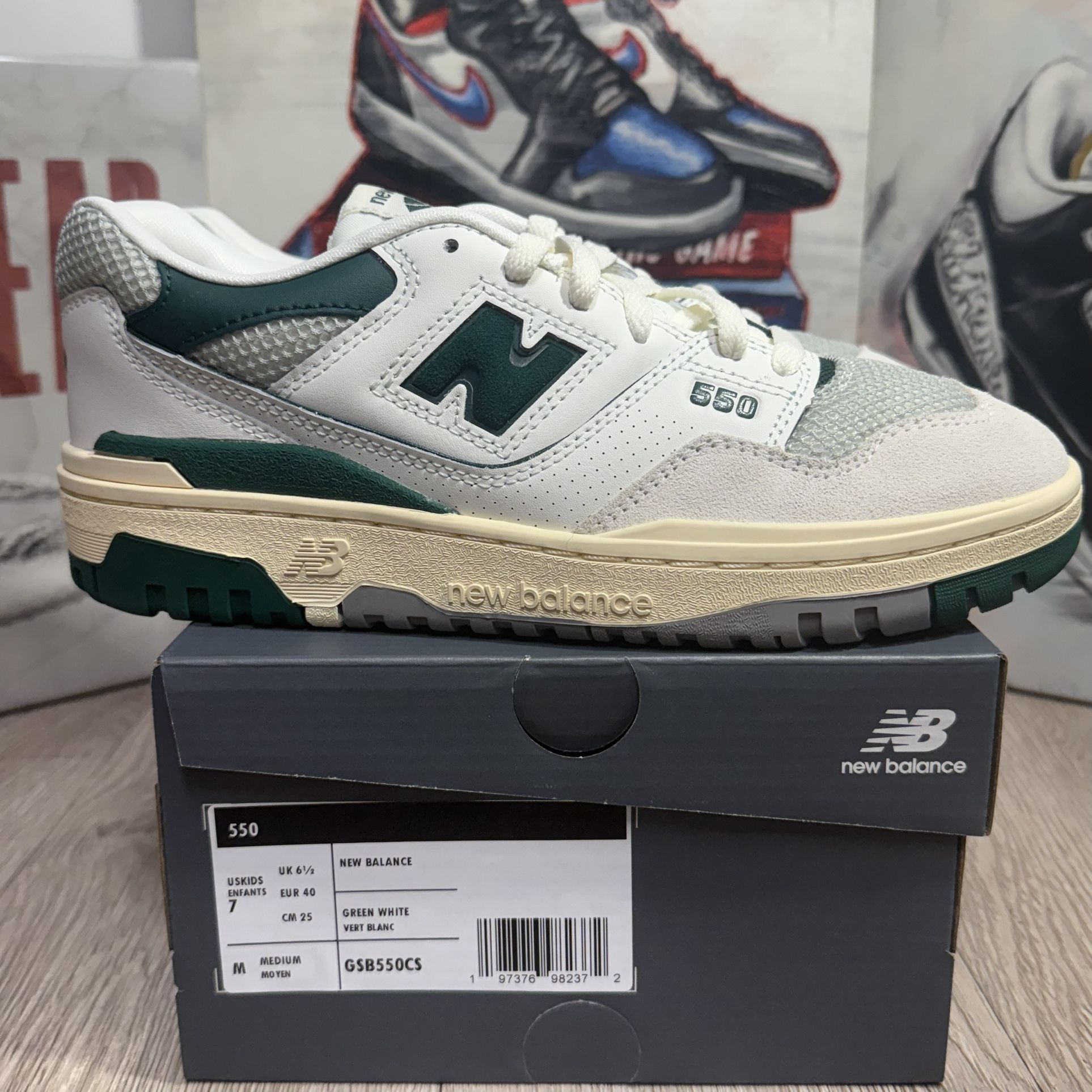 New Balance 550 'Sea Salt Pack - Sneakers Marsh Green (GS) Size 6.5Y/8W, 7Y/8.5W