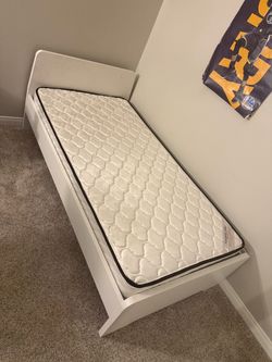 Twin Bed Frame with Mattress – Good Condition
