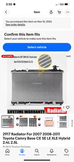2011 Camry Radiator