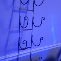 Wrought Iron Wall Wine Rack – Holds 6 Bottles – Decorative Scroll Design