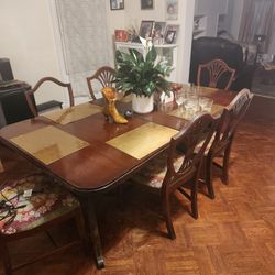 Antique 1920 Astoria Grand Dining Room Table With Original Table