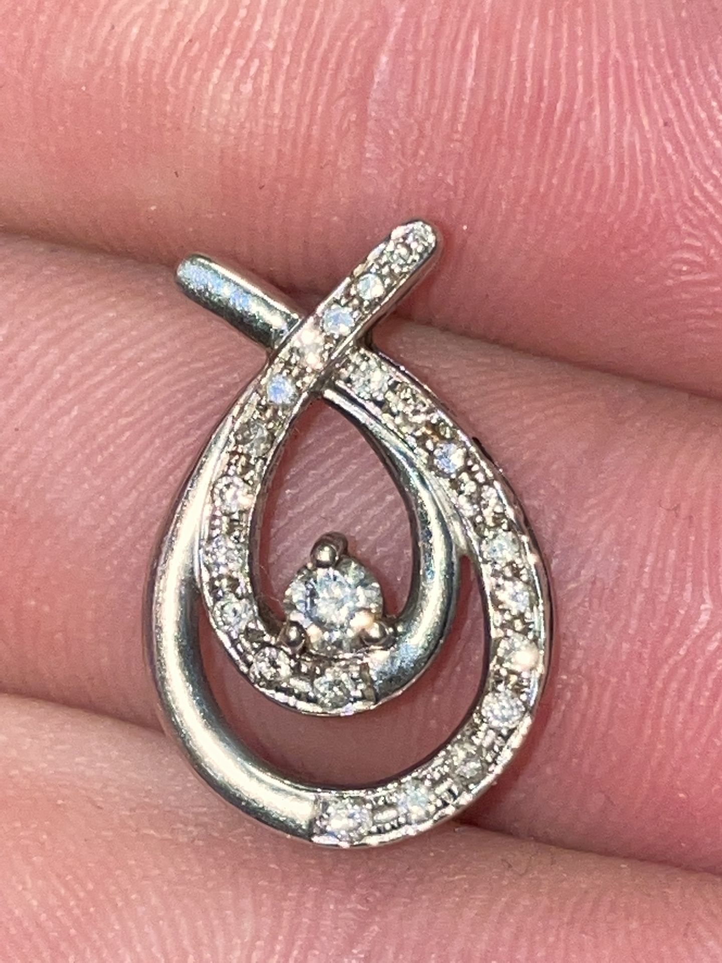 Diamond 10k White Gold Pendant 