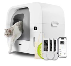 Furbulous True Odor-Free Automatic Self-Cleaning Cat Litter Box, Extra Large for 3–22 lbs Cats, Smar